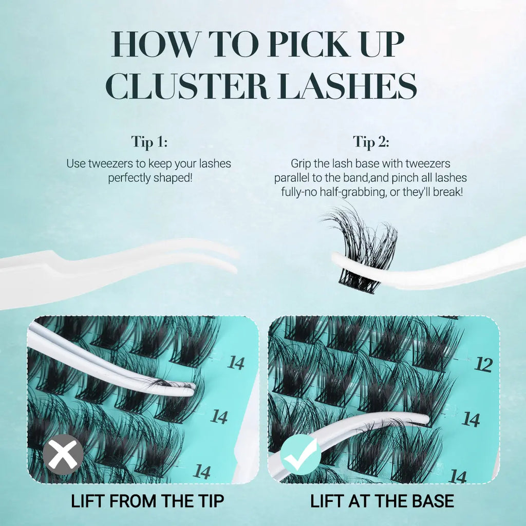 Wetancy DIY Lash Extension Kit - Manga Cluster Lashes with Waterproof Long-Lasting Bond, Soft Fluffy Lashes for Beginners