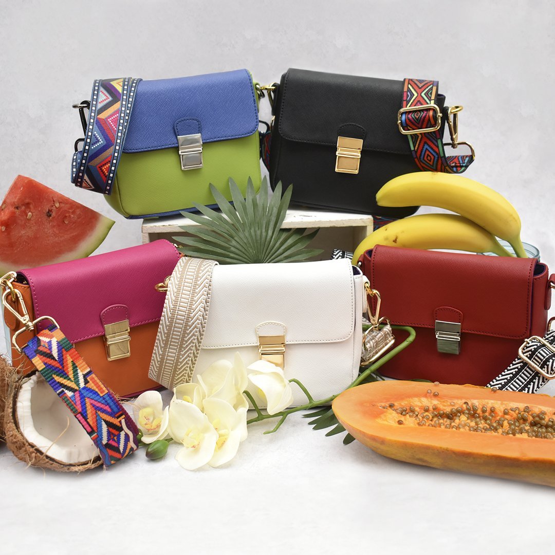 Mini Bolso de Cuero - Sandía/Naranja (Opción 1)