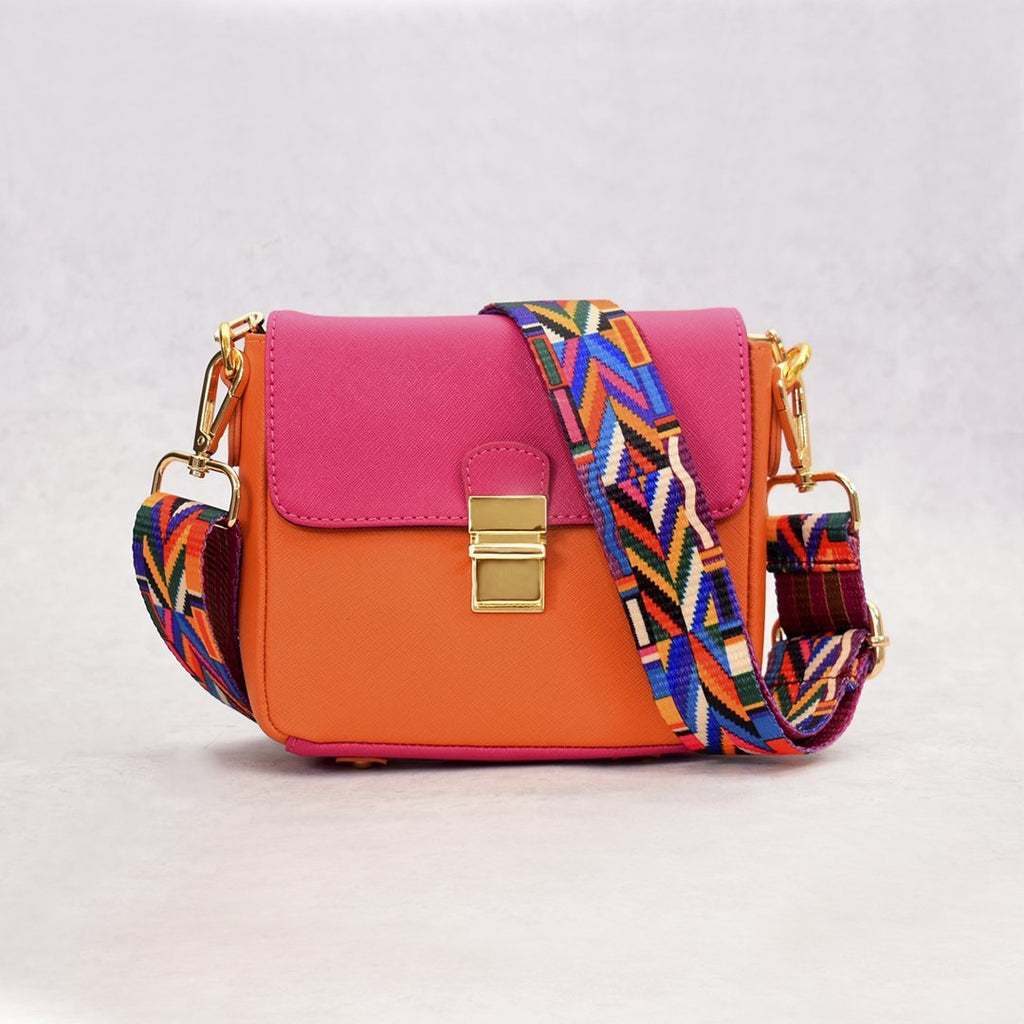 Mini Bolso de Cuero - Sandía/Naranja (Opción 1)