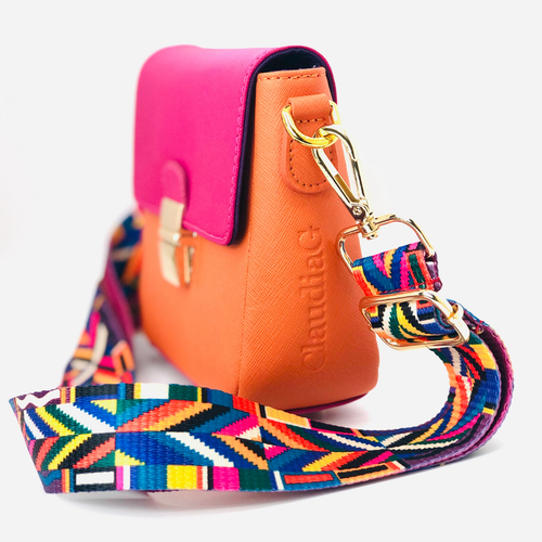 Mini Bolso de Cuero - Sandía/Naranja (Opción 1)